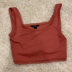 pink forever 21 cropped tank